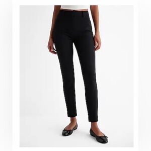 Express Extreme Stretch Skinny High Rise Black Pant 4 Short